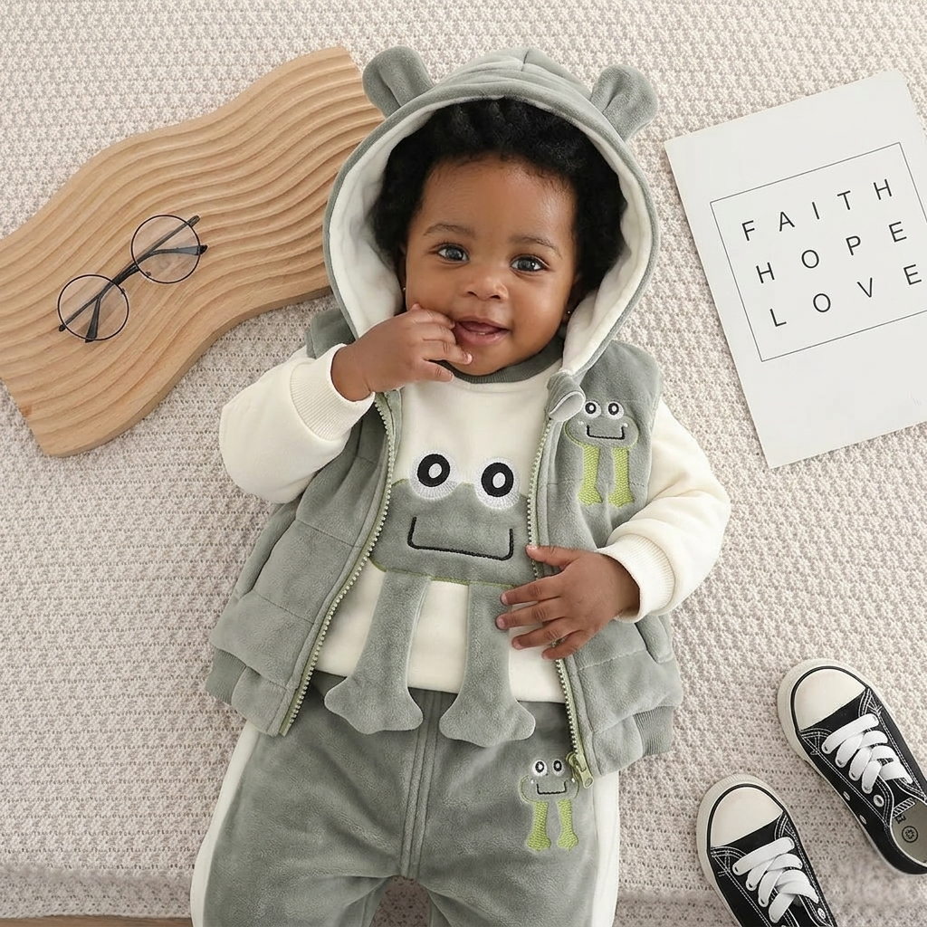 Froggie Velour Set 3 Piece Set
