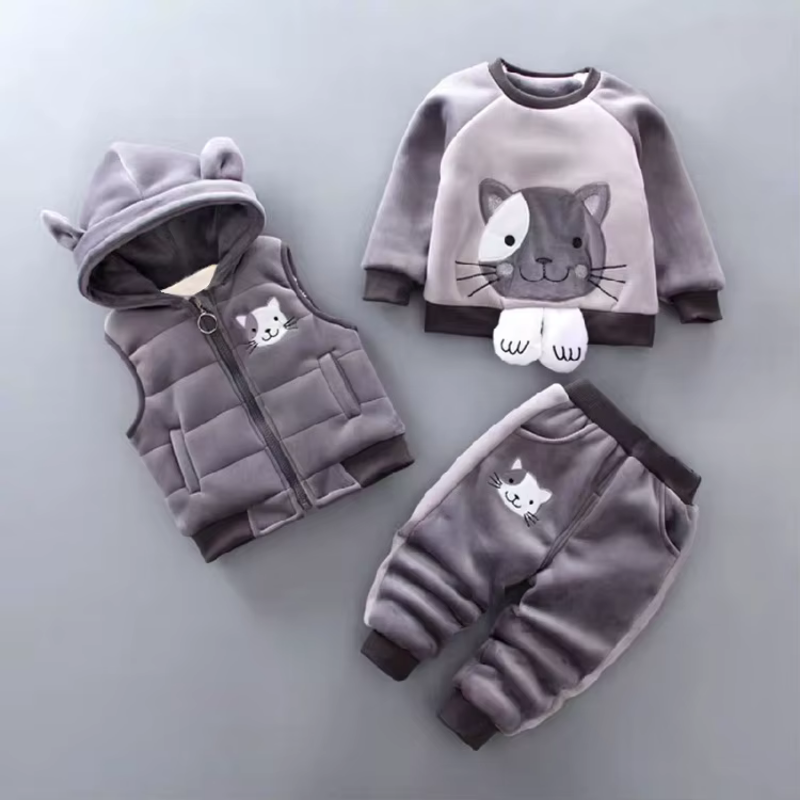 Kitty Cuddle Velour Set 3 Piece Set