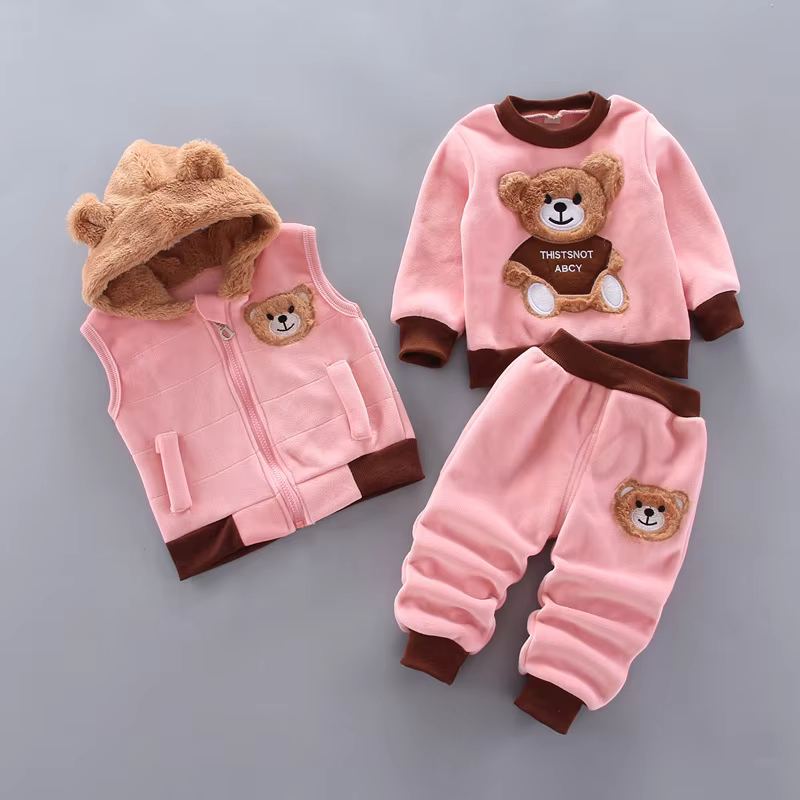 Fluffy Bear 3 Piece Set