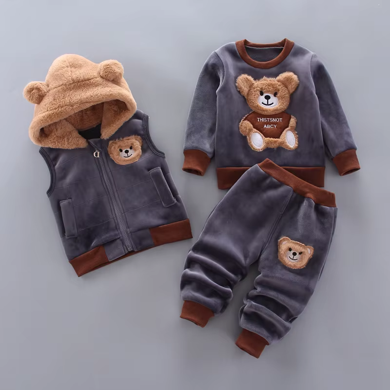 Fluffy Bear 3 Piece Set