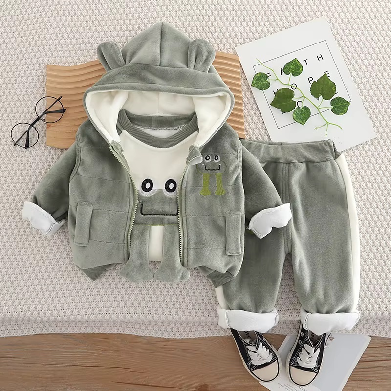 Froggie Velour Set 3 Piece Set