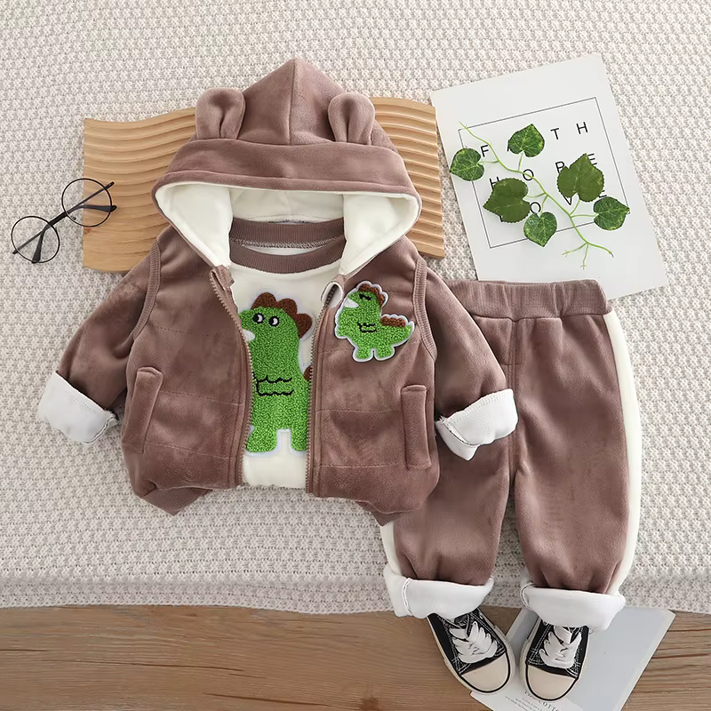 Dino Velour Set 3 Piece Set