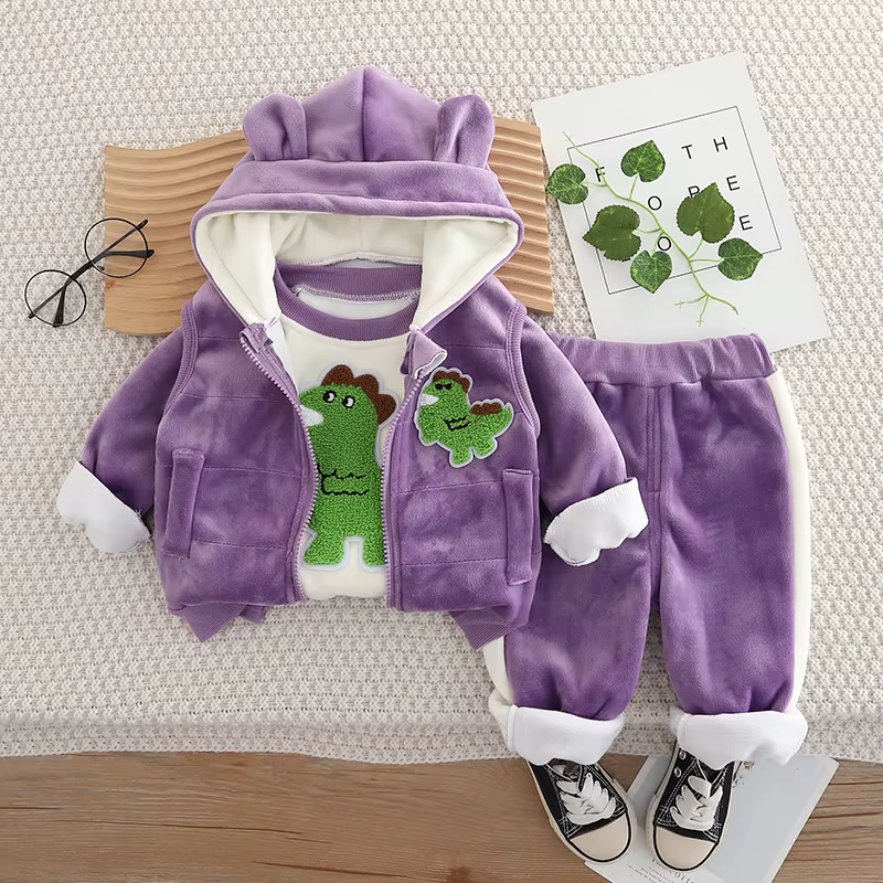 Dino Velour Set 3 Piece Set