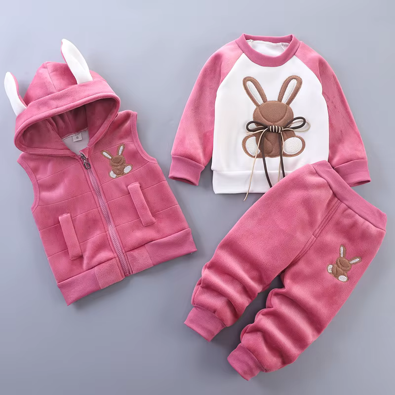 Bunny Bear Velour Set 3 Piece Set