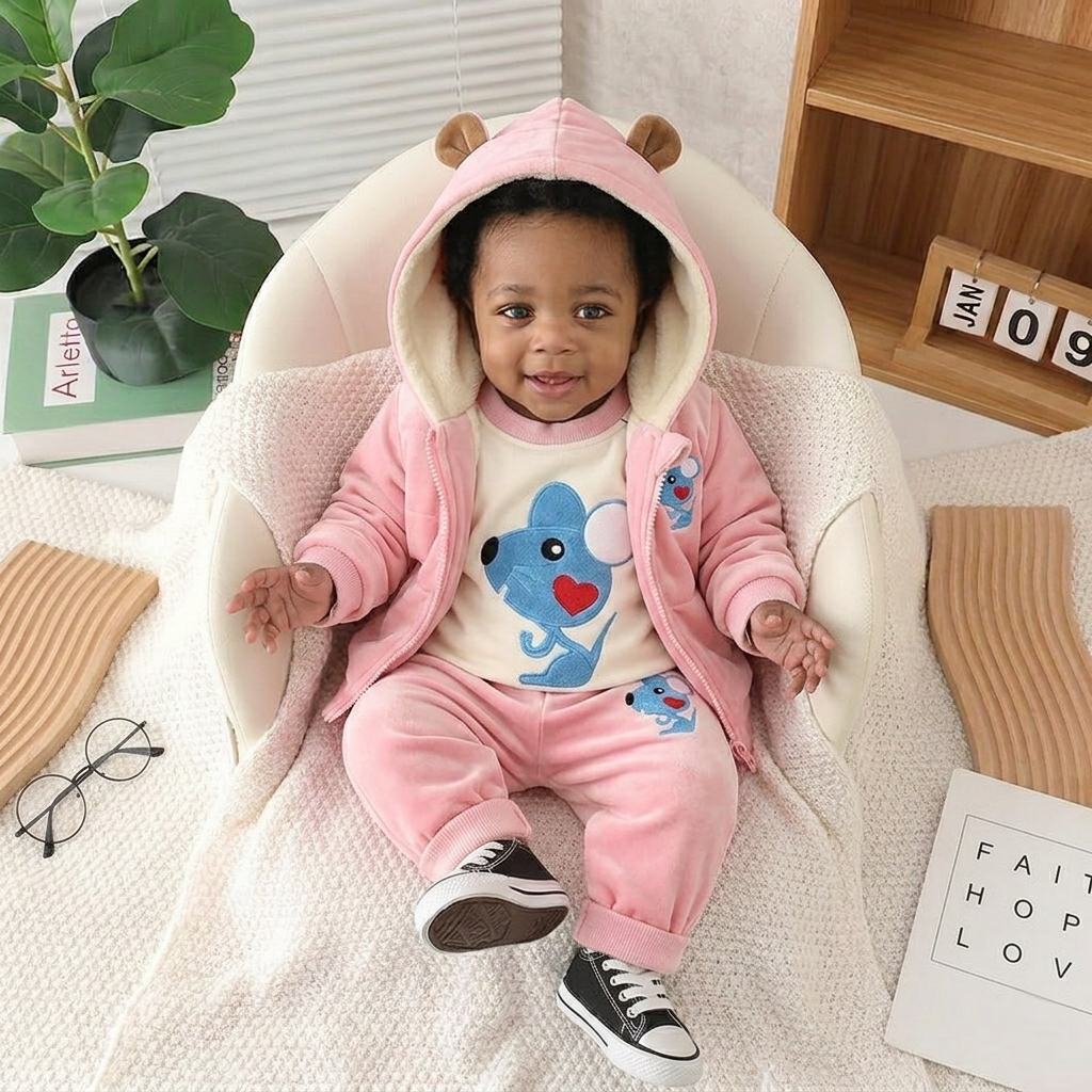Baby Bloom Velour 3 Piece Set