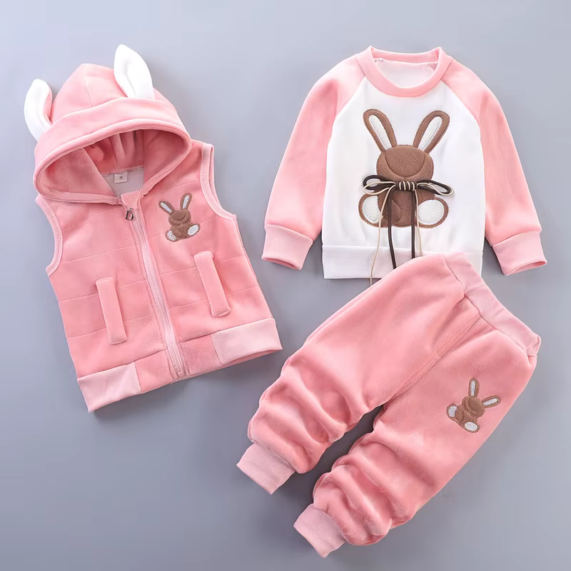 Bunny Bear Velour Set 3 Piece Set