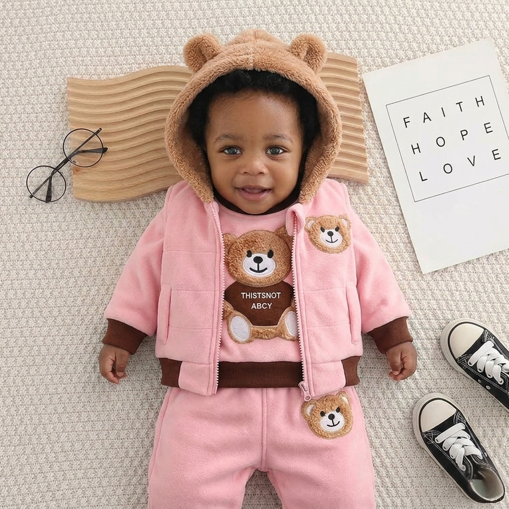 Fluffy Bear 3 Piece Set