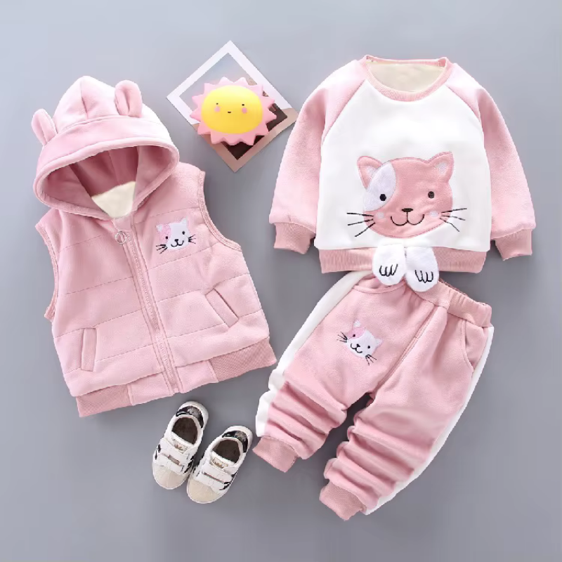 Kitty Cuddle Velour Set 3 Piece Set