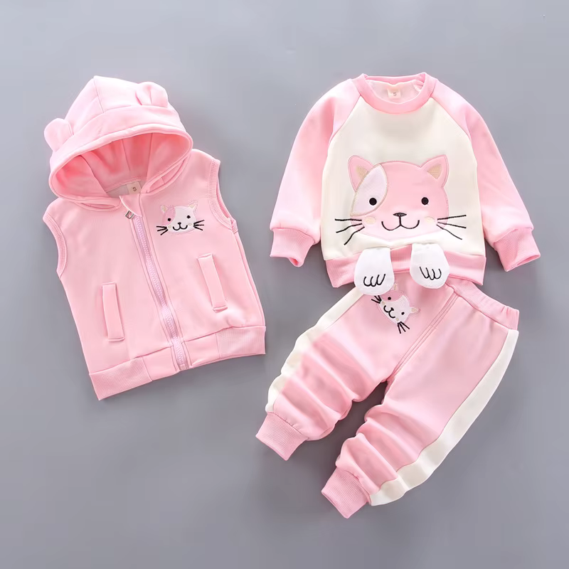 Kitty Cuddle Velour Set 3 Piece Set