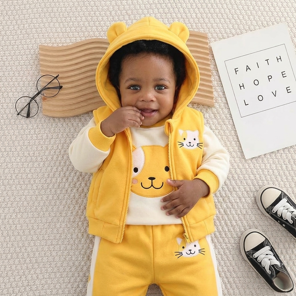 Kitty Cuddle Velour Set 3 Piece Set