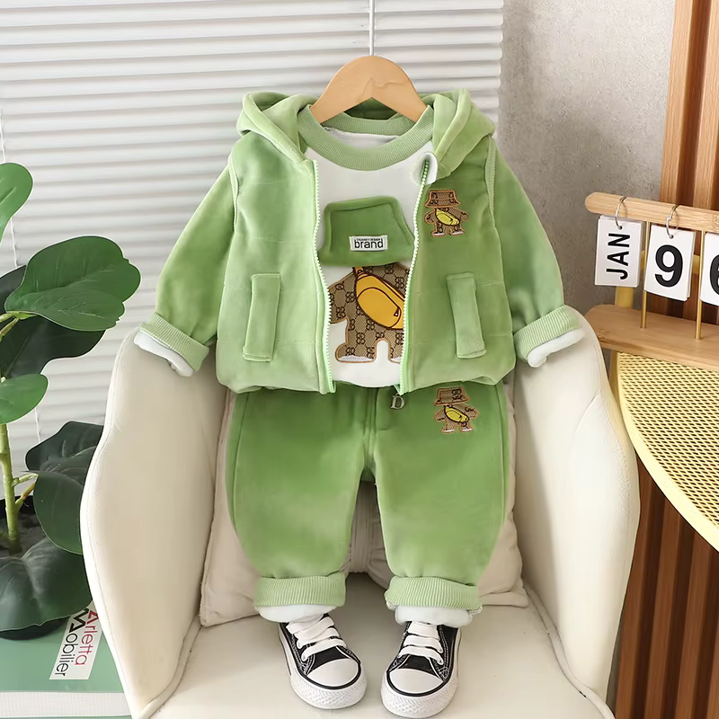 Crimson Cub Velour Set 3 Piece Set