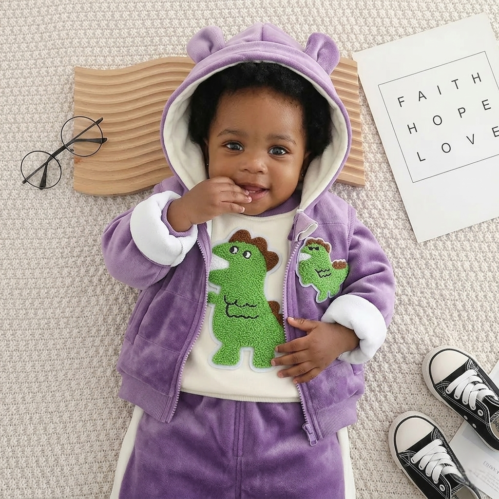 Dino Velour Set 3 Piece Set